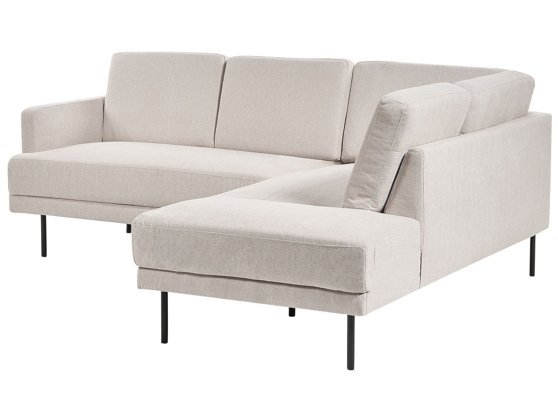 Left Hand 4 Seater Fabric Corner Sofa Beige BREDA
