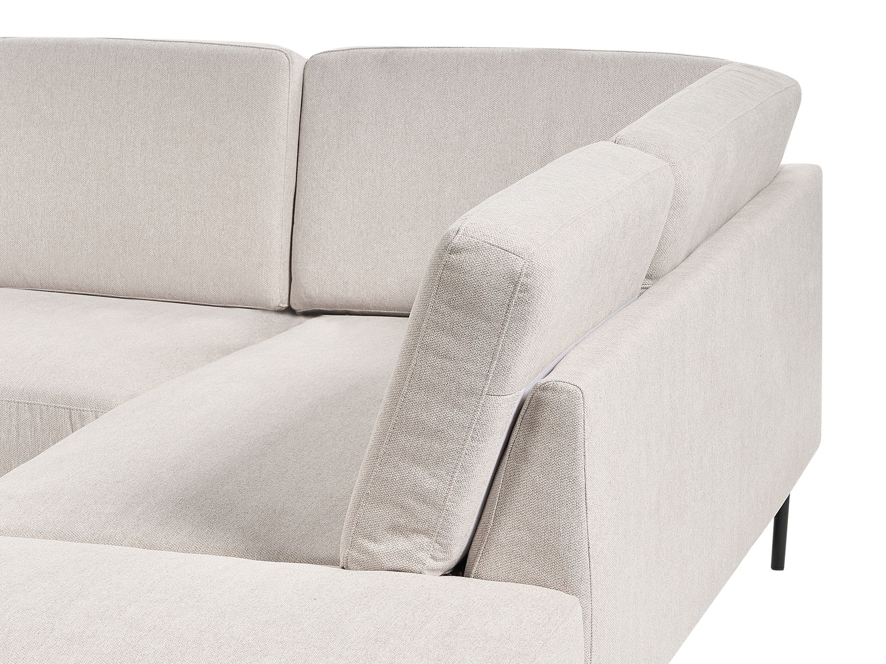 Left Hand 4 Seater Fabric Corner Sofa Beige BREDA