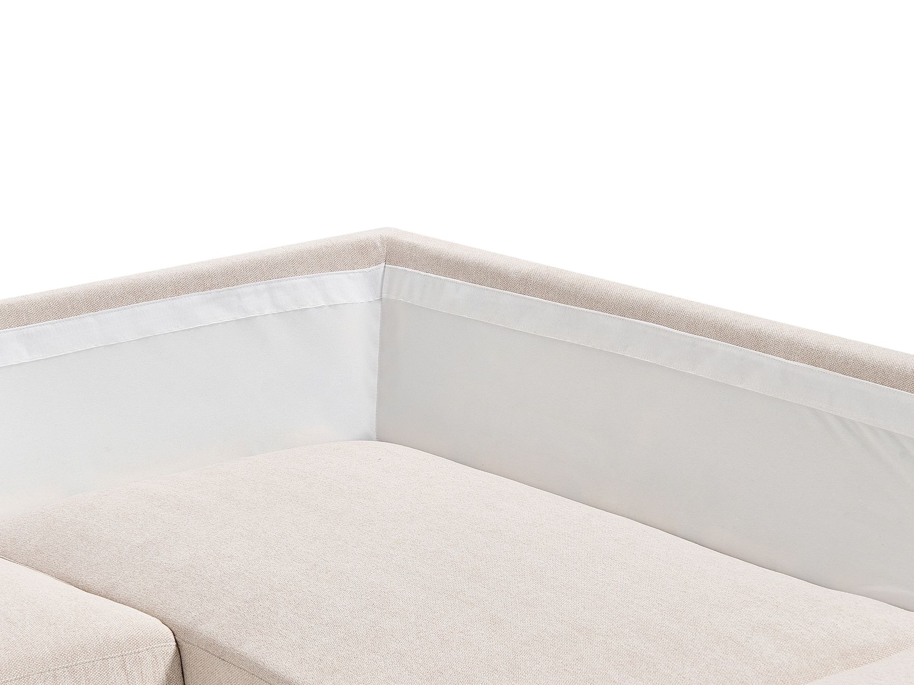 Left Hand 4 Seater Fabric Corner Sofa Beige BREDA