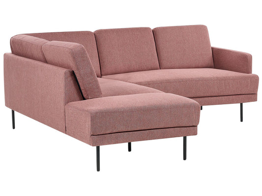 Right Hand 4 Seater Fabric Corner Sofa Pink BREDA