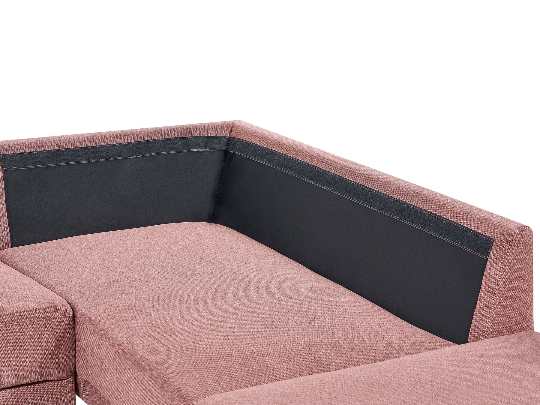 Left Hand 4 Seater Fabric Corner Sofa Pink BREDA