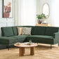 Right Hand 4 Seater Fabric Corner Sofa Dark Green BREDA