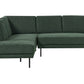 Right Hand 4 Seater Fabric Corner Sofa Dark Green BREDA