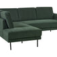 Right Hand 4 Seater Fabric Corner Sofa Dark Green BREDA