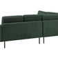 Right Hand 4 Seater Fabric Corner Sofa Dark Green BREDA