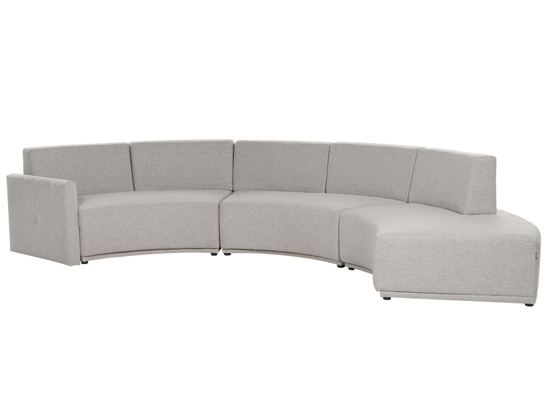 6 Seater Curved Linen Sofa Grey BOLEN