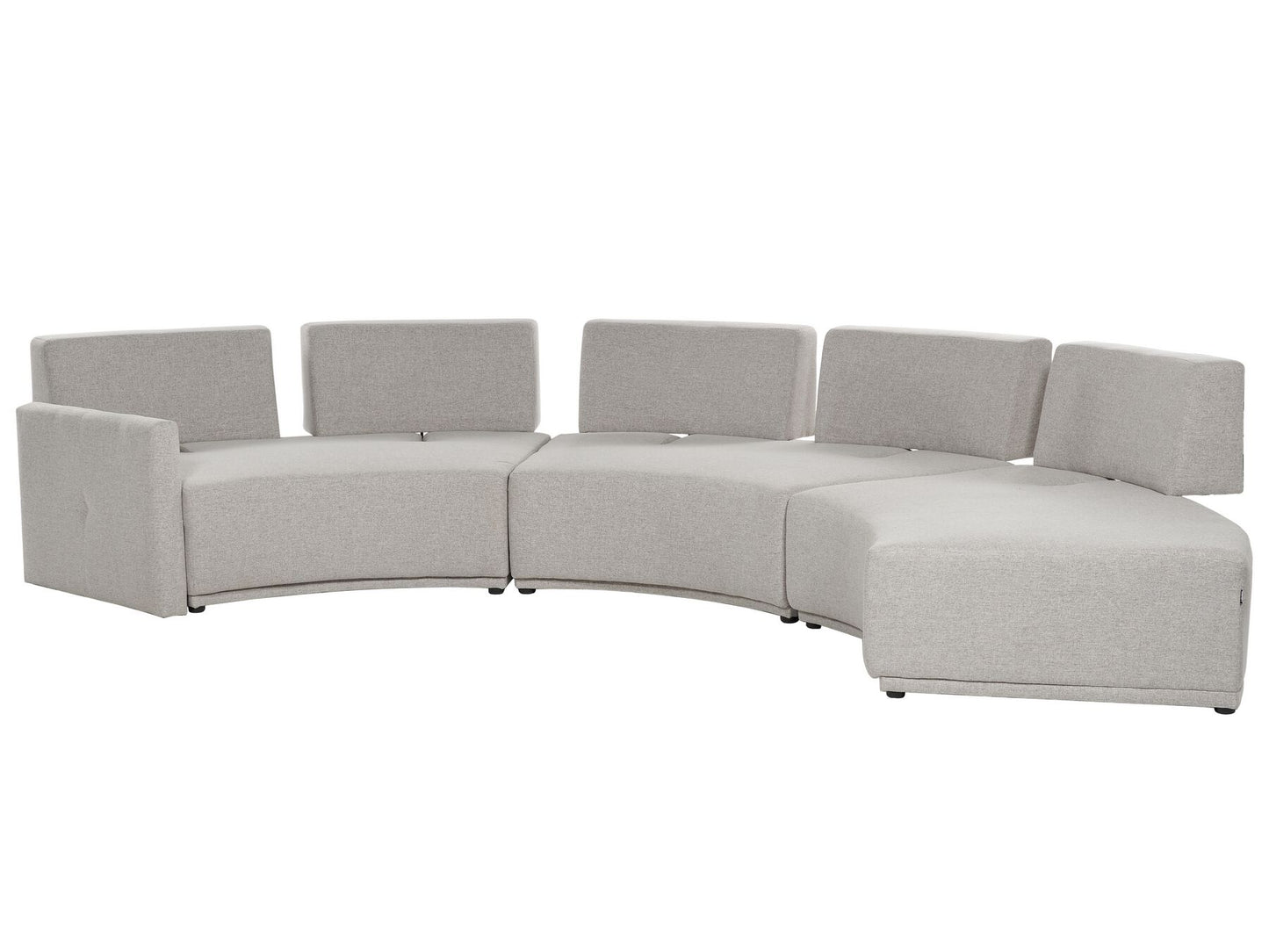 6 Seater Curved Linen Sofa Grey BOLEN