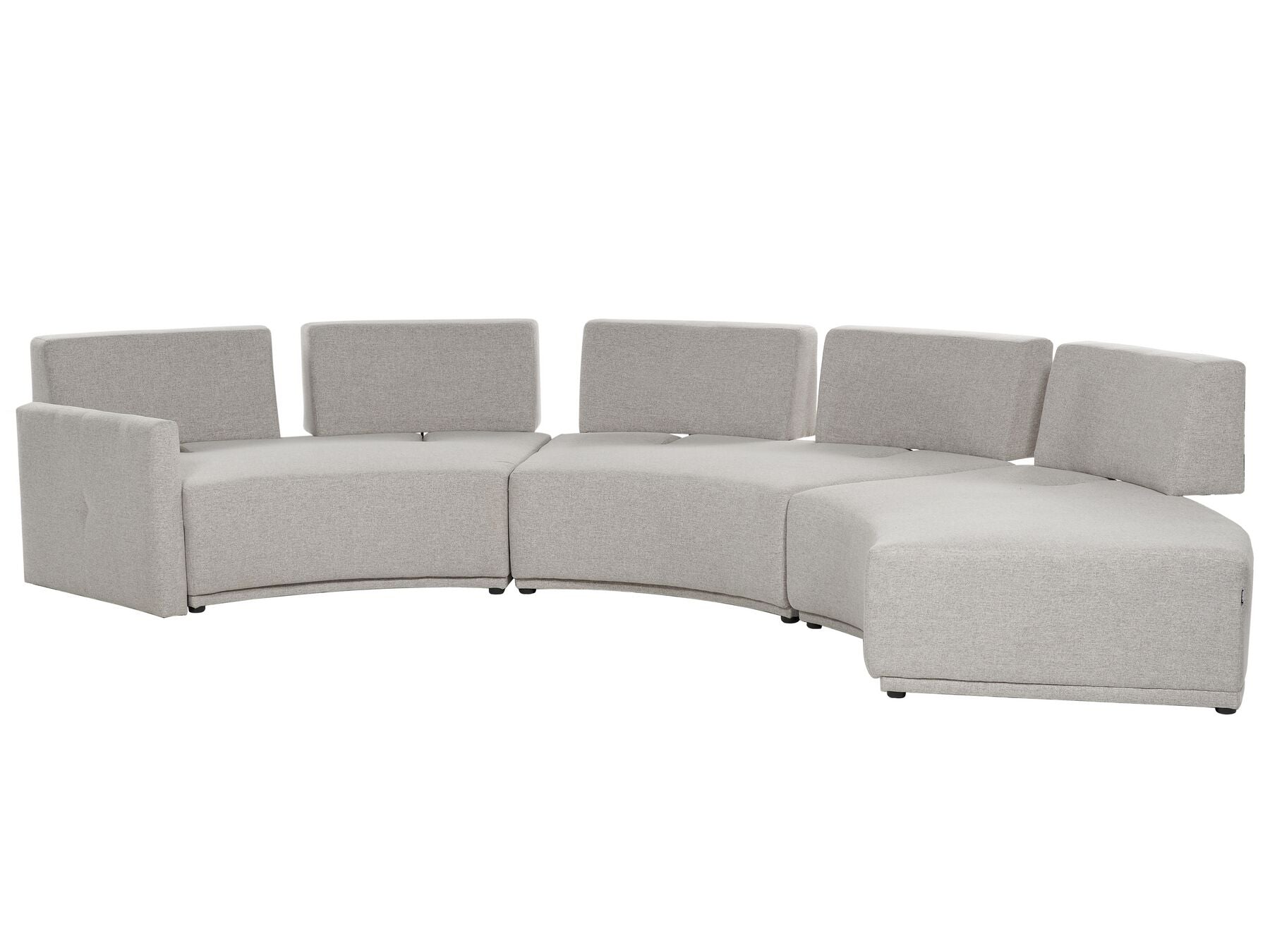 6 Seater Curved Linen Sofa Grey BOLEN