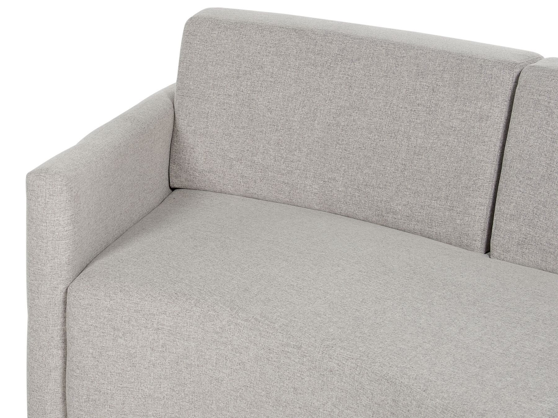 6 Seater Curved Linen Sofa Grey BOLEN