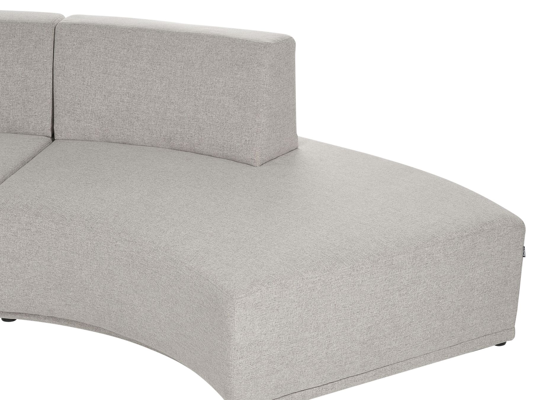 6 Seater Curved Linen Sofa Grey BOLEN