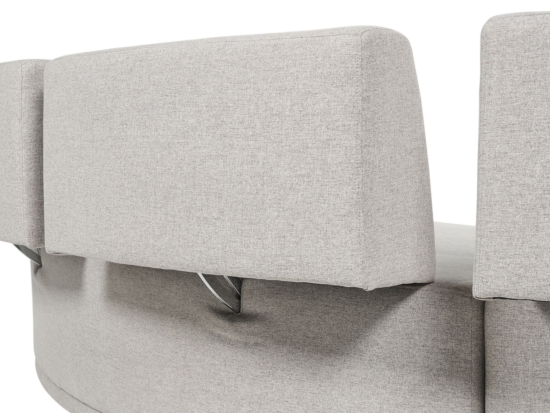 6 Seater Curved Linen Sofa Grey BOLEN