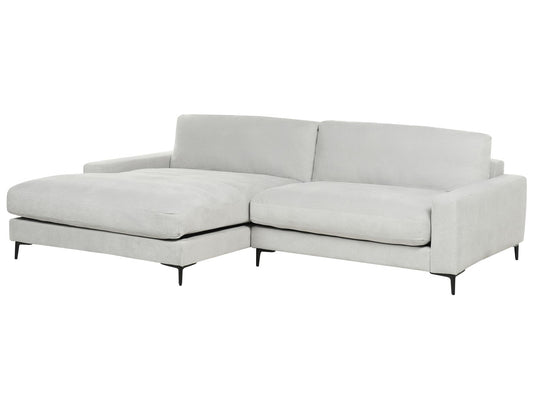 Right Hand Fabric Corner Sofa Light Grey MALOY