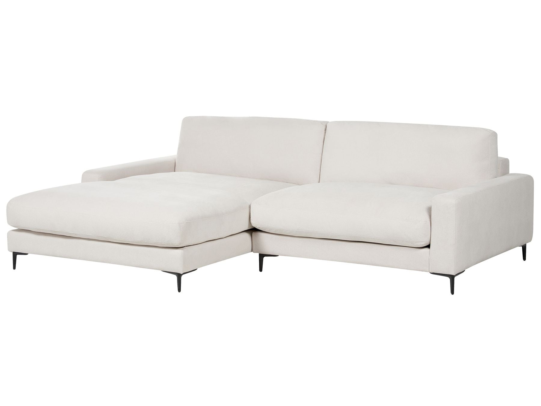 Right Hand Fabric Corner Sofa Off-White MALOY
