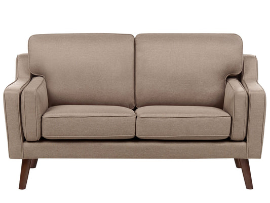 2 Seater Fabric Sofa Light Brown LOKKA