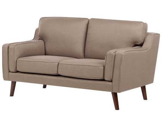 2 Seater Fabric Sofa Light Brown LOKKA