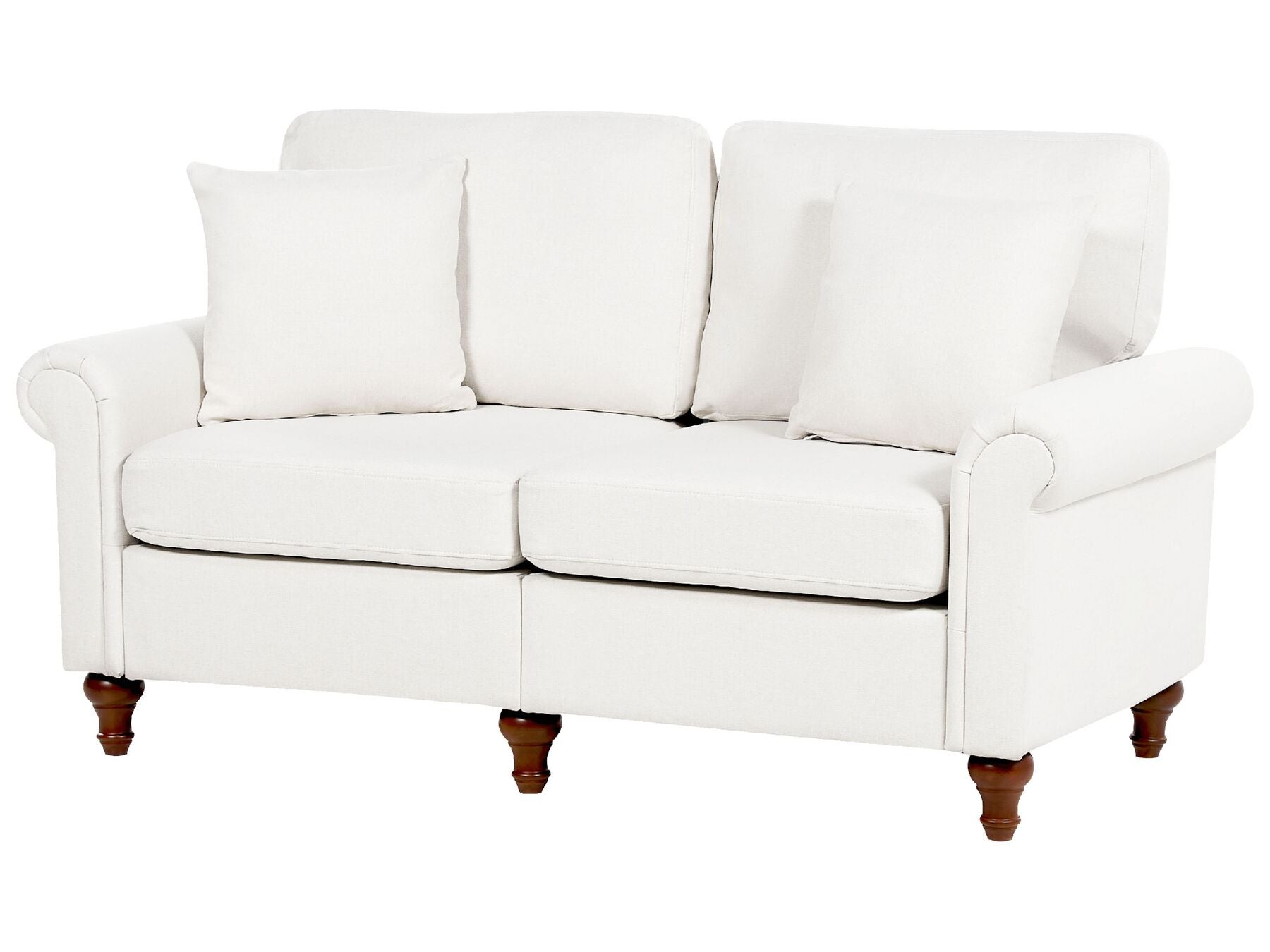 2 Seater Fabric Sofa White GINNERUP