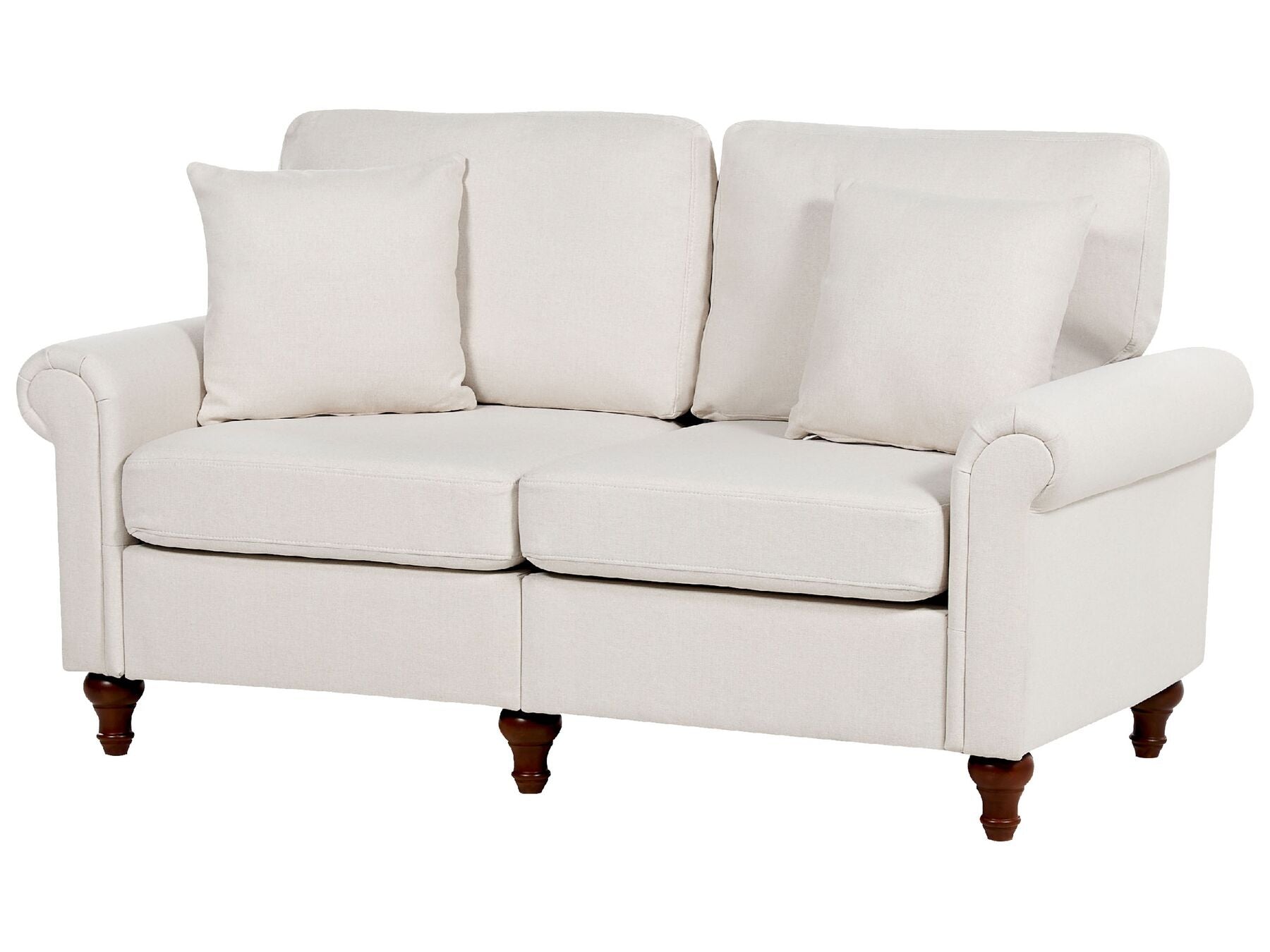 2 Seater Fabric Sofa Beige GINNERUP