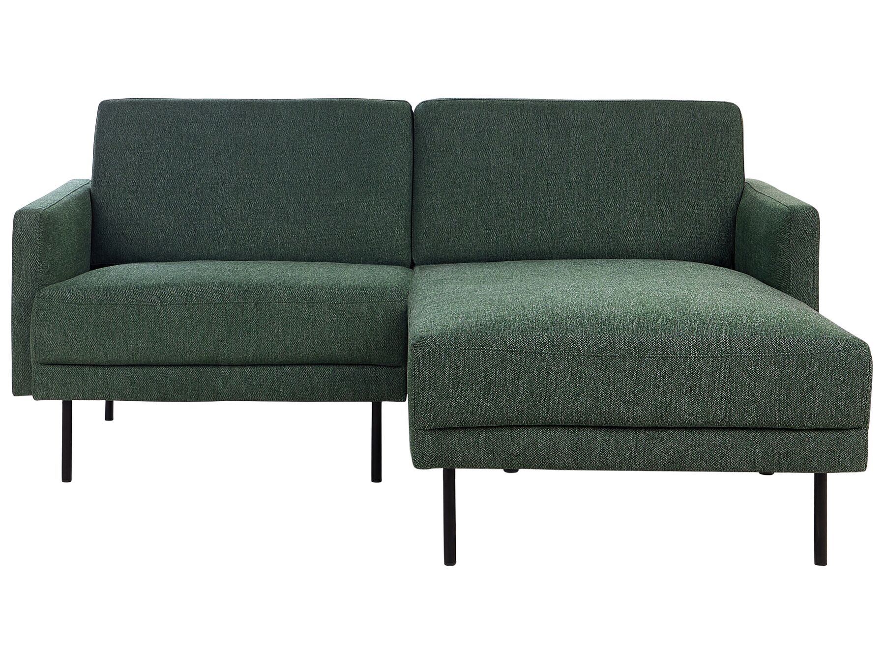 Left Hand 2 Seater Fabric Corner Sofa Dark Green BREDA