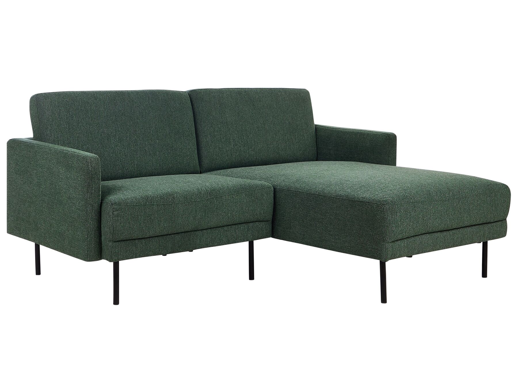 Left Hand 2 Seater Fabric Corner Sofa Dark Green BREDA