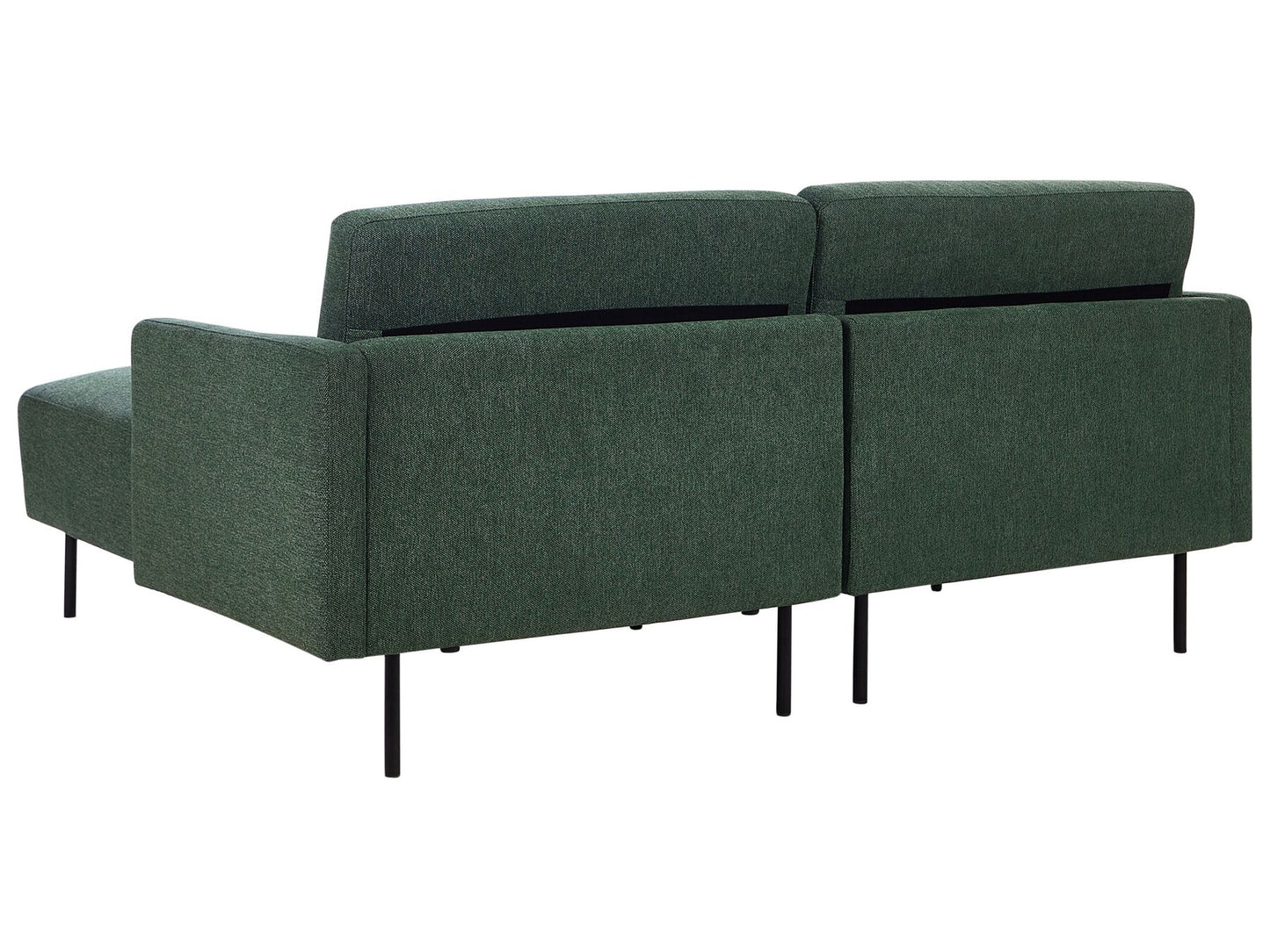 Left Hand 2 Seater Fabric Corner Sofa Dark Green BREDA
