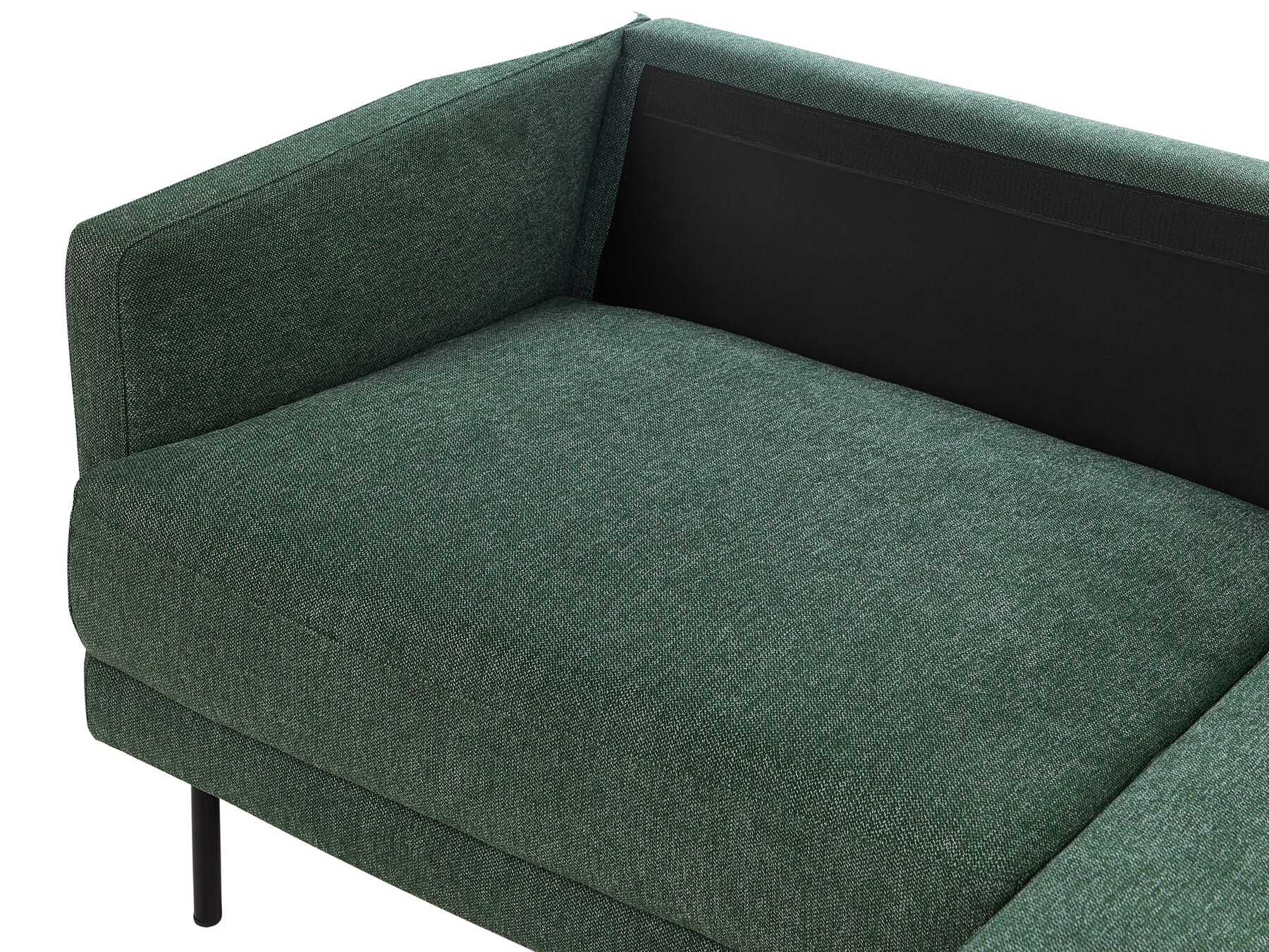 Left Hand 2 Seater Fabric Corner Sofa Dark Green BREDA