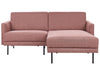 Left Hand 2 Seater Fabric Corner Sofa Pink BREDA