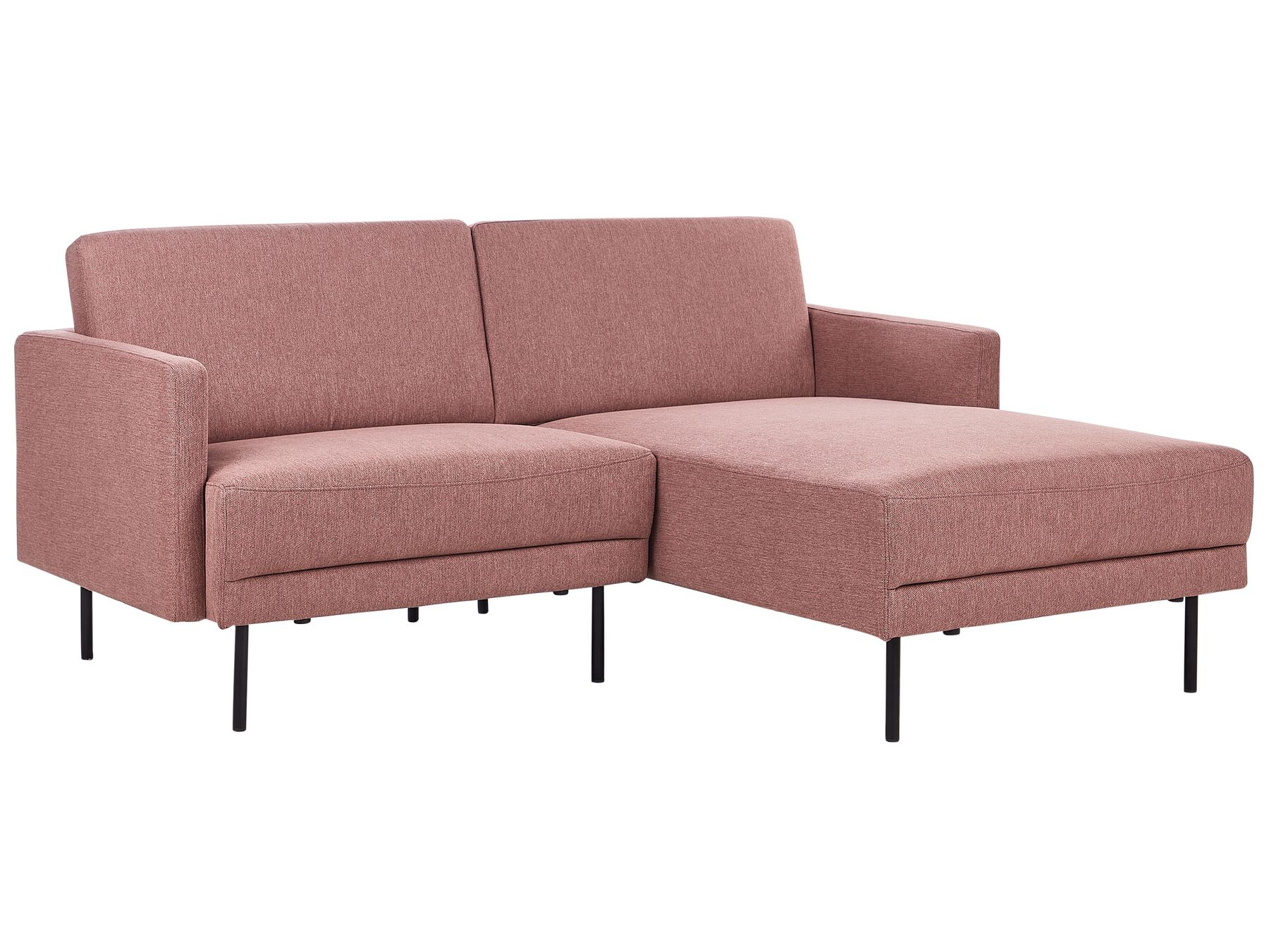 Left Hand 2 Seater Fabric Corner Sofa Pink BREDA