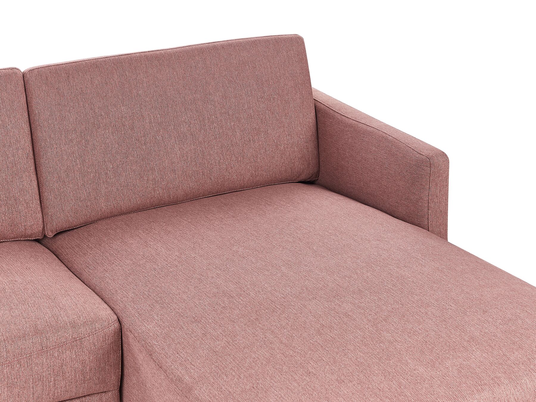 Left Hand 2 Seater Fabric Corner Sofa Pink BREDA
