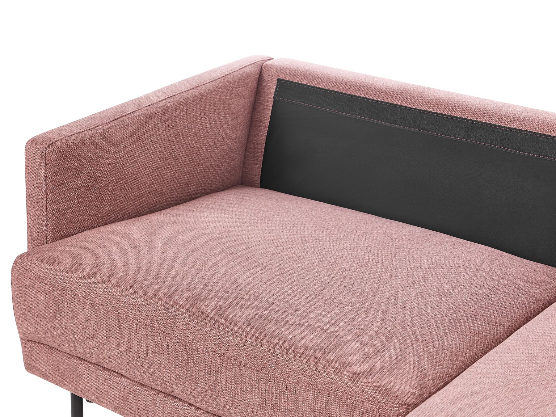 Left Hand 2 Seater Fabric Corner Sofa Pink BREDA