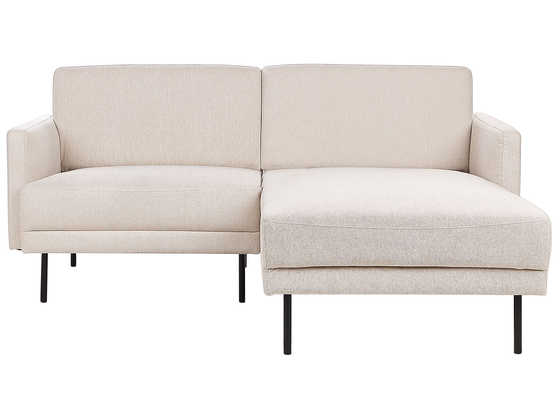 Left Hand 2 Seater Fabric Corner Sofa Beige BREDA