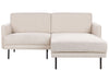 Left Hand 2 Seater Fabric Corner Sofa Beige BREDA