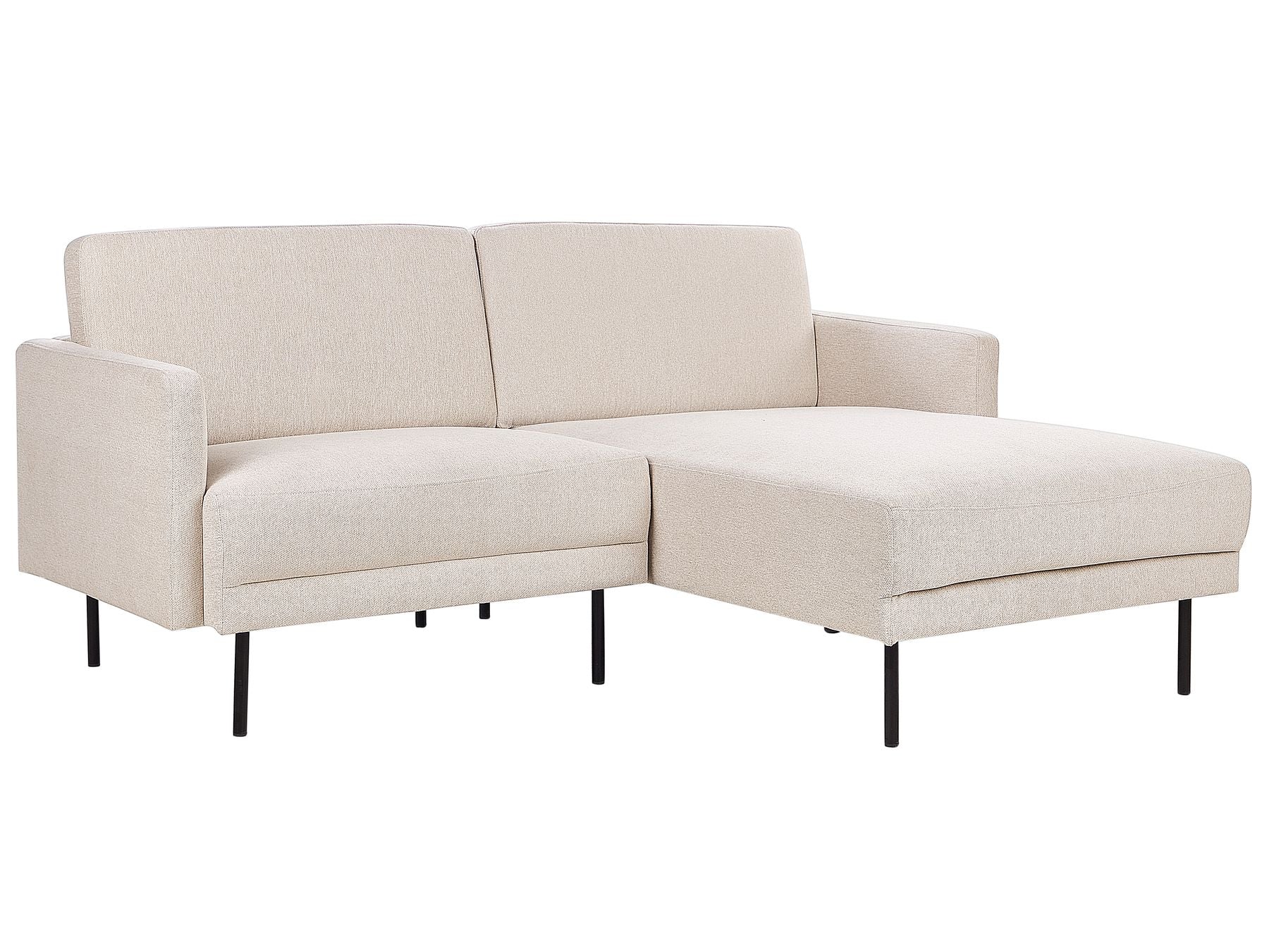 Left Hand 2 Seater Fabric Corner Sofa Beige BREDA