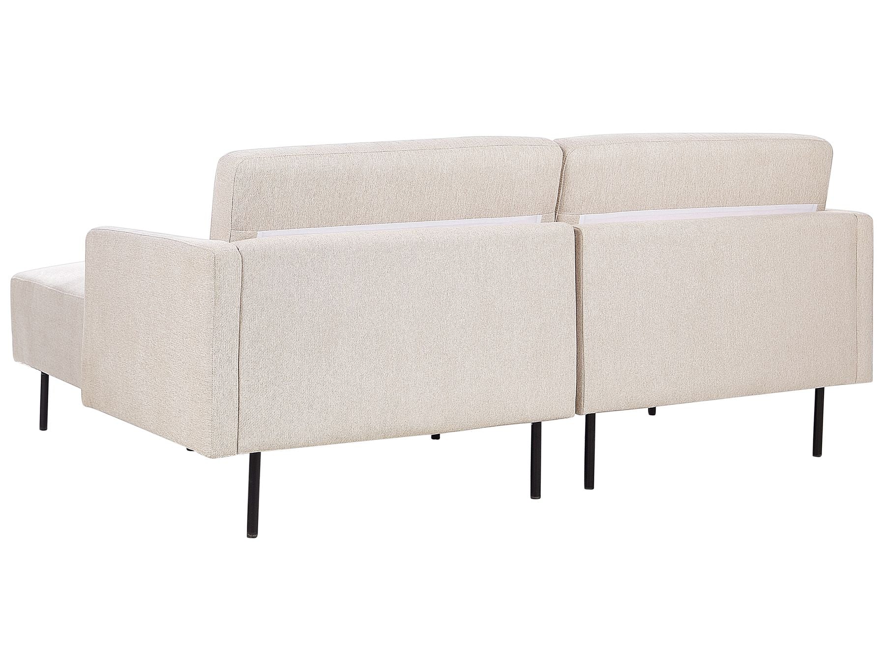 Left Hand 2 Seater Fabric Corner Sofa Beige BREDA