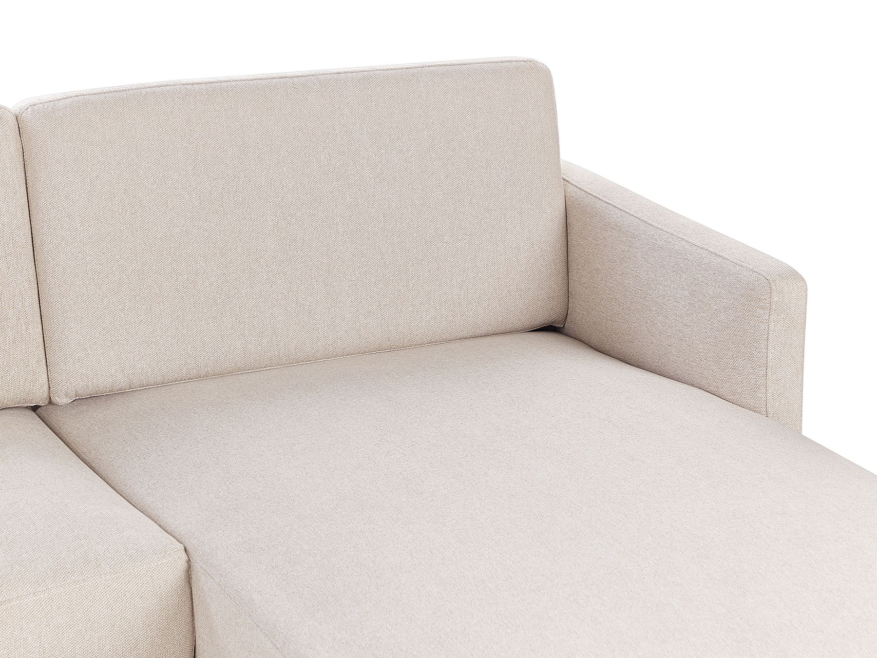 Left Hand 2 Seater Fabric Corner Sofa Beige BREDA