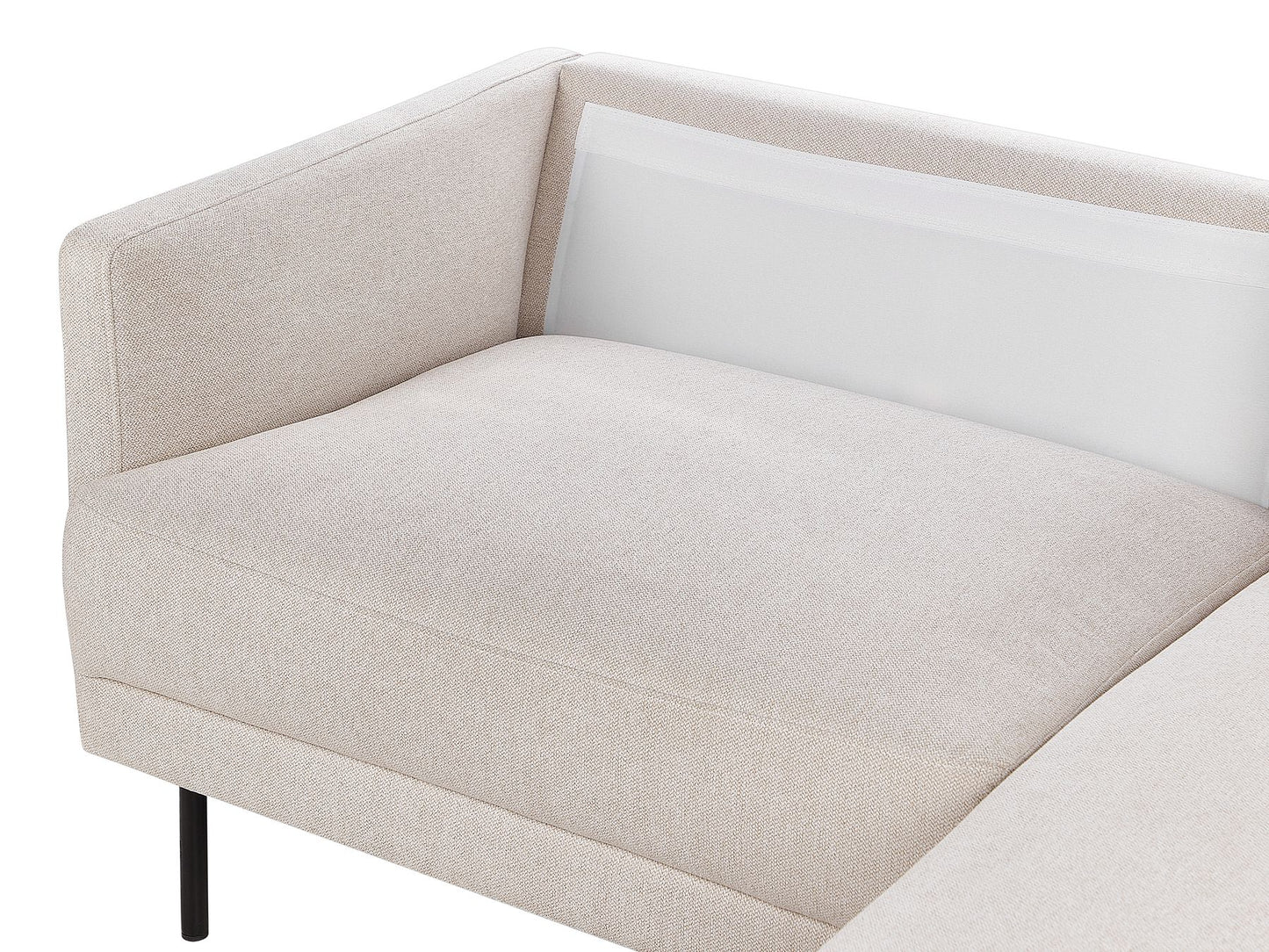 Left Hand 2 Seater Fabric Corner Sofa Beige BREDA