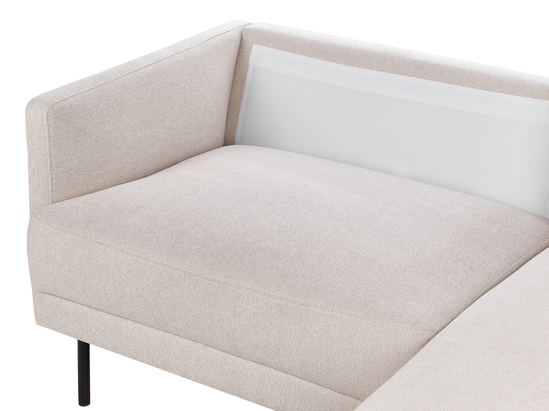 Left Hand 2 Seater Fabric Corner Sofa Beige BREDA