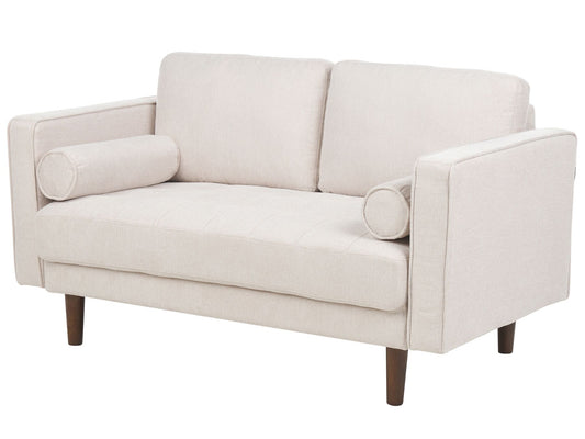 2 Seater Fabric Sofa Beige NURMO