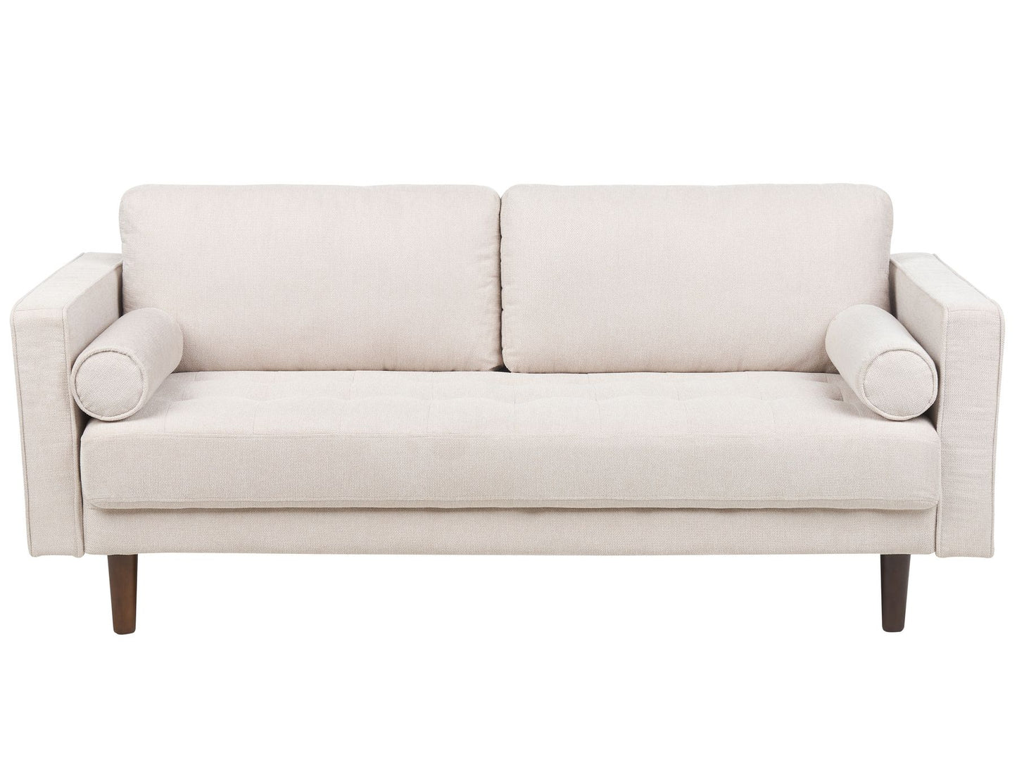 3 Seater Fabric Sofa Beige NURMO