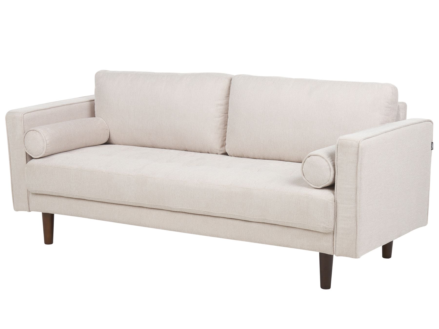 3 Seater Fabric Sofa Beige NURMO