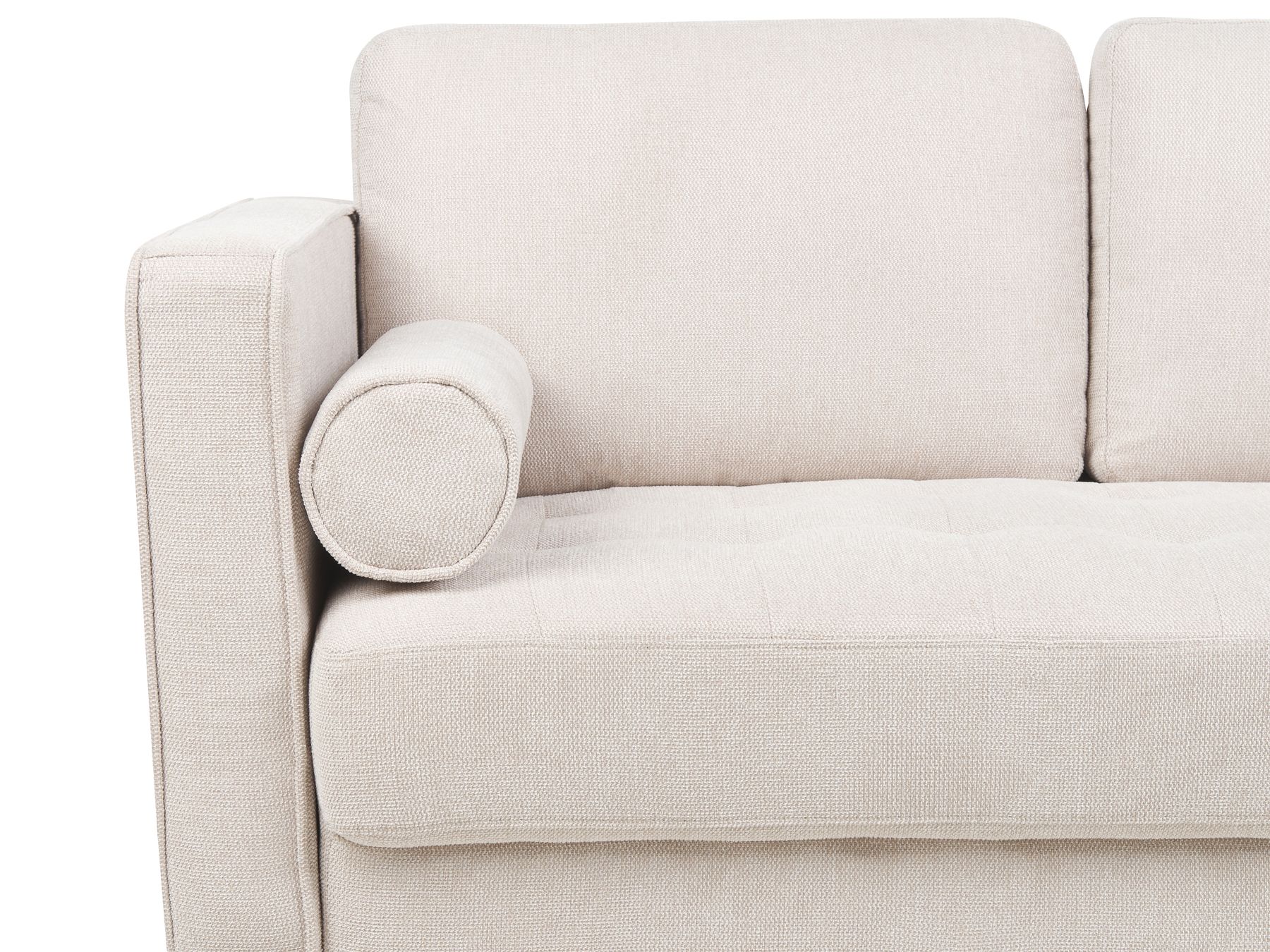 3 Seater Fabric Sofa Beige NURMO
