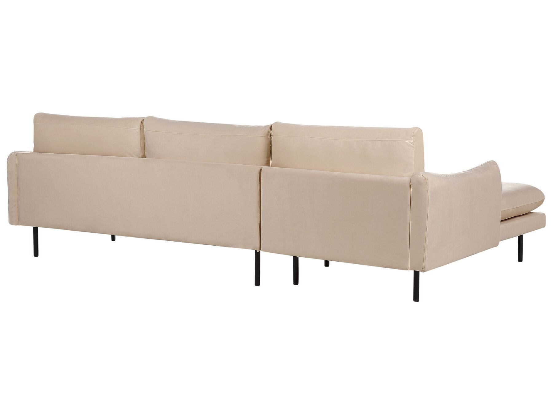 Right Hand Velvet Corner Sofa Beige VINTERBRO