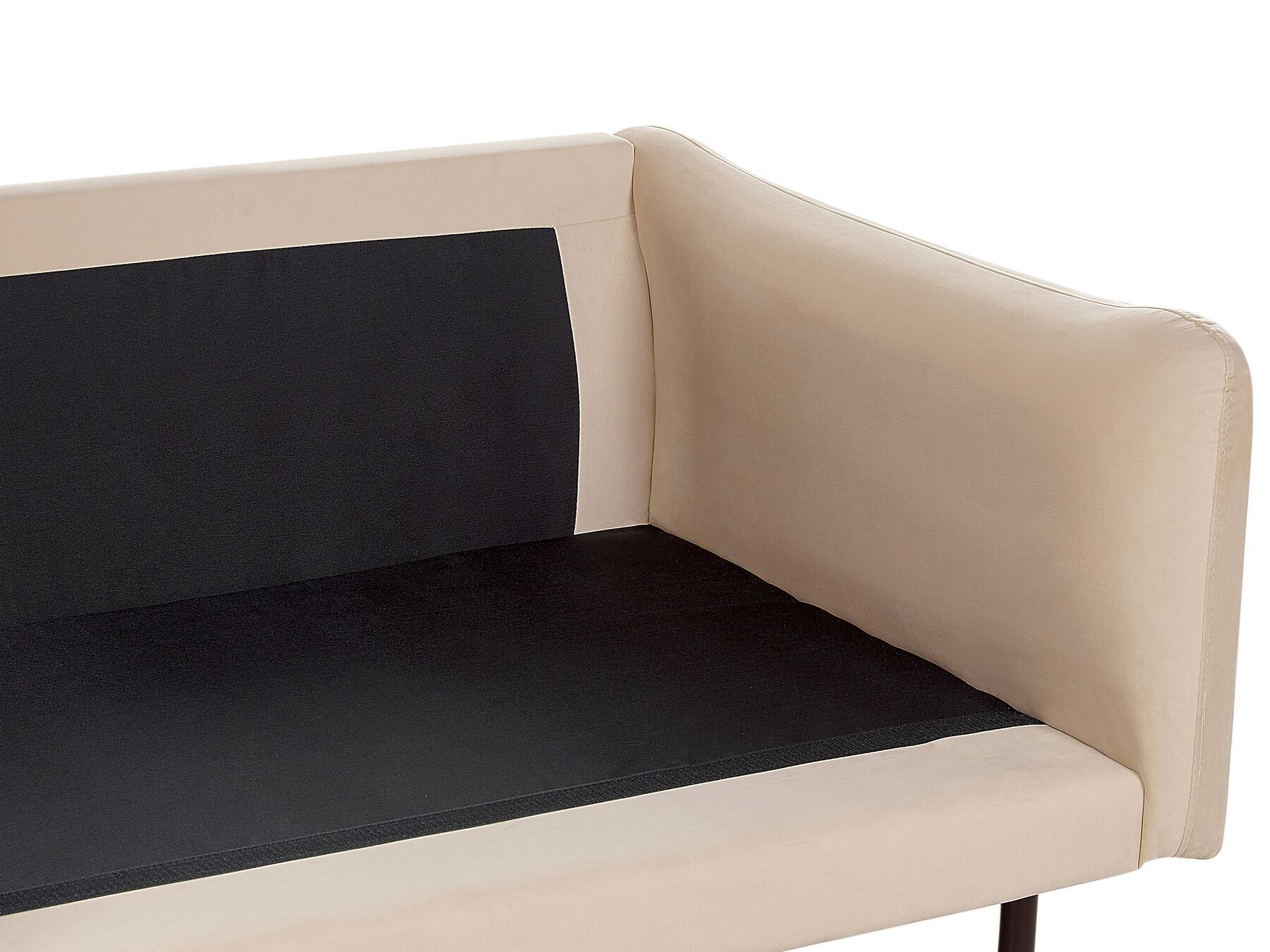 Right Hand Velvet Corner Sofa Beige VINTERBRO