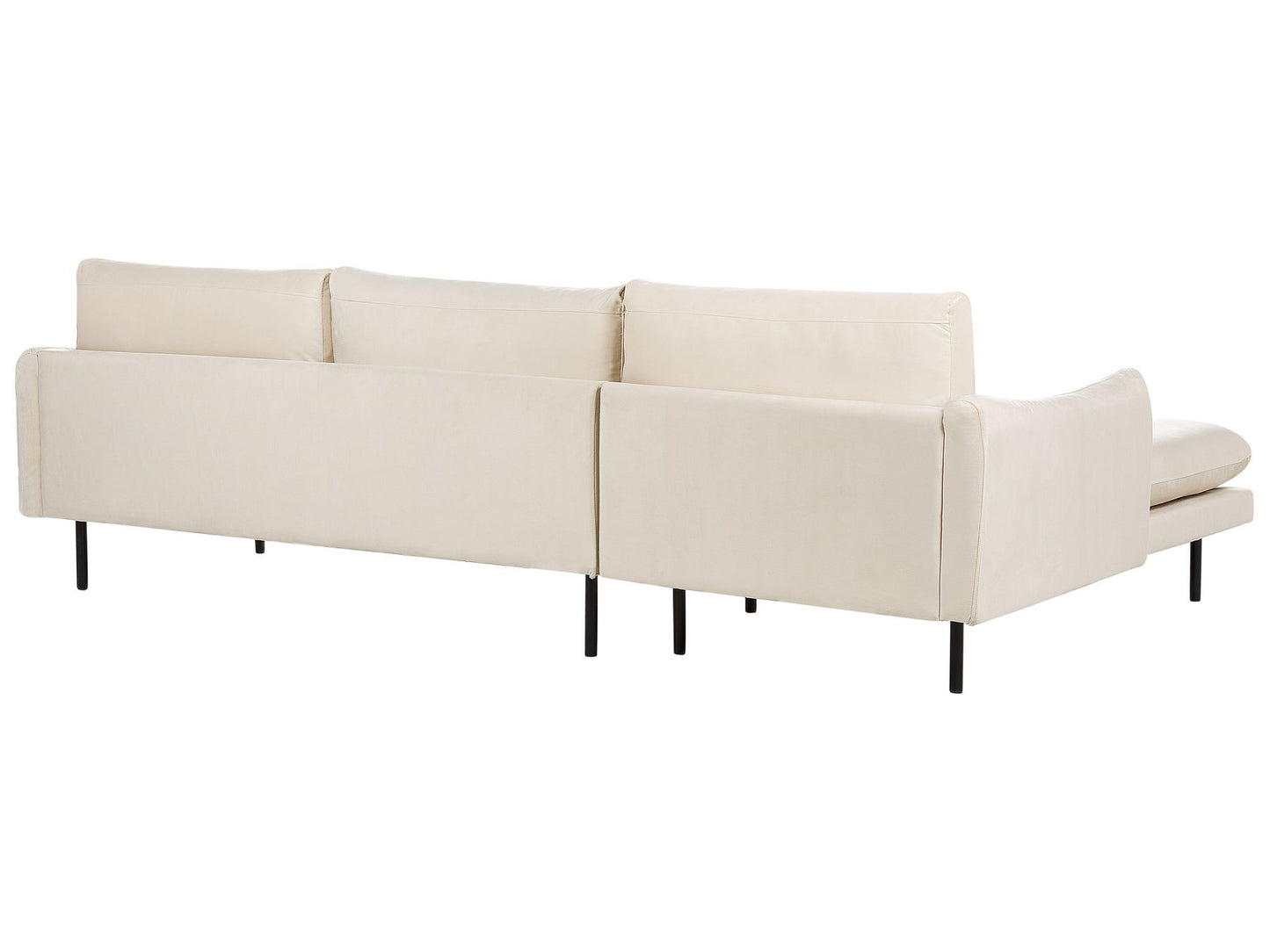 Right Hand Velvet Corner Sofa Light Beige VINTERBRO