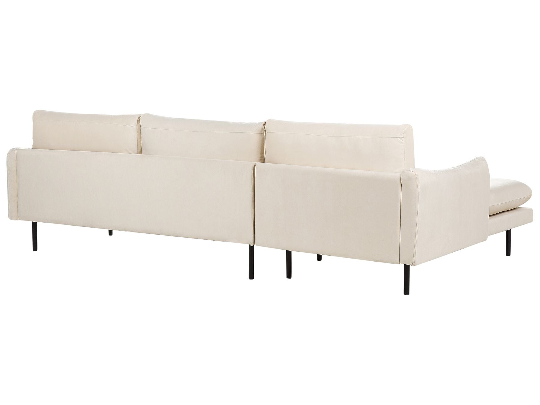 Right Hand Velvet Corner Sofa Light Beige VINTERBRO