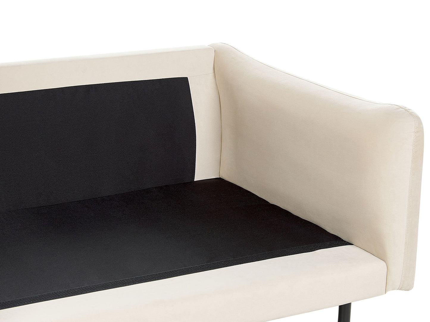 Right Hand Velvet Corner Sofa Light Beige VINTERBRO