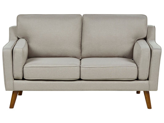 2 Seater Fabric Sofa Beige LOKKA