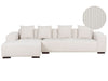 Right Hand Jumbo Cord Corner Sofa Off-White LUNGO