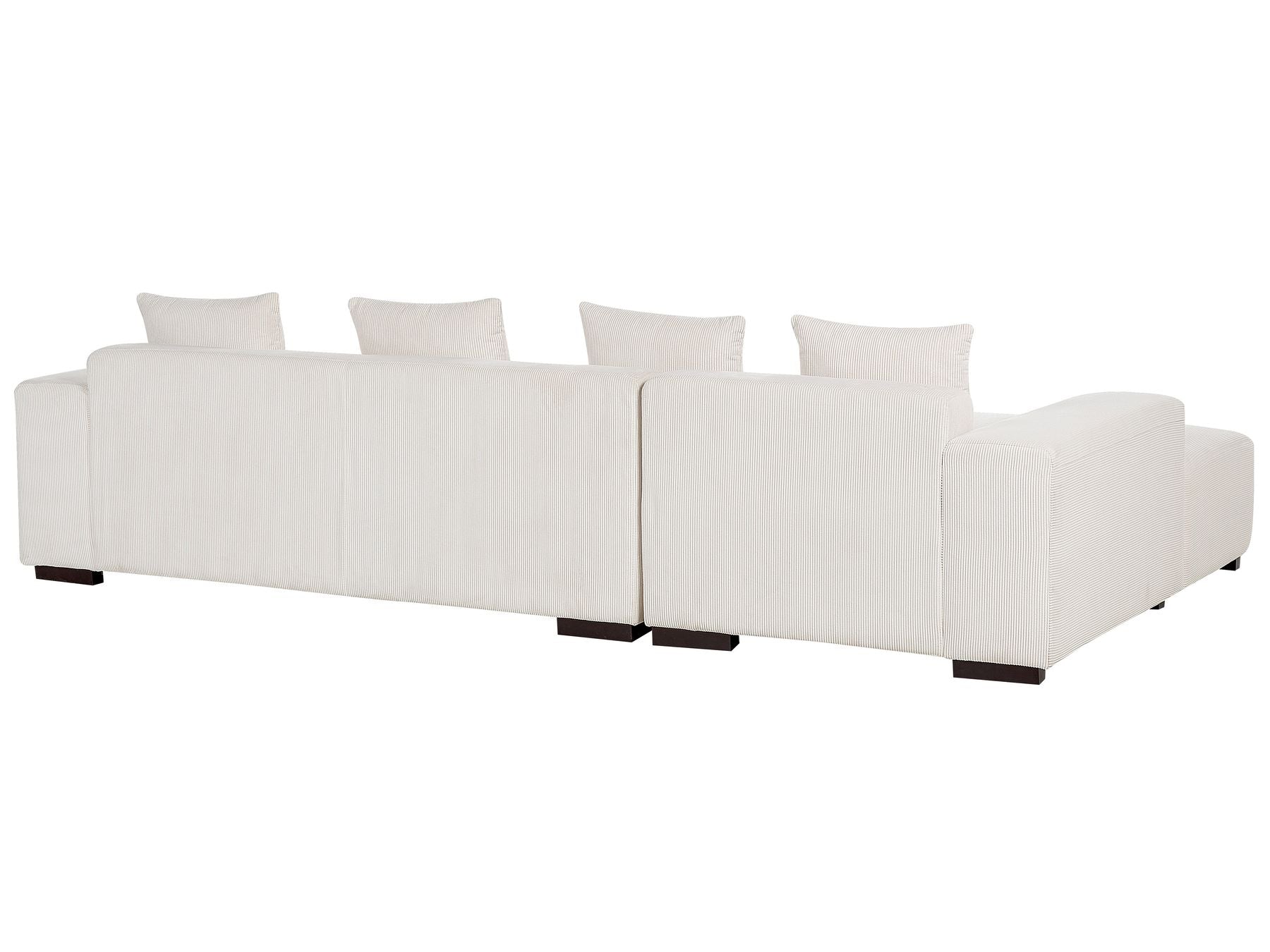 Right Hand Jumbo Cord Corner Sofa with Ottoman Off-White LUNGO