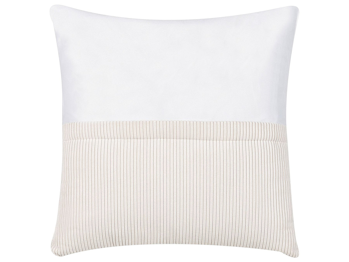 Right Hand Jumbo Cord Corner Sofa with Ottoman Off-White LUNGO