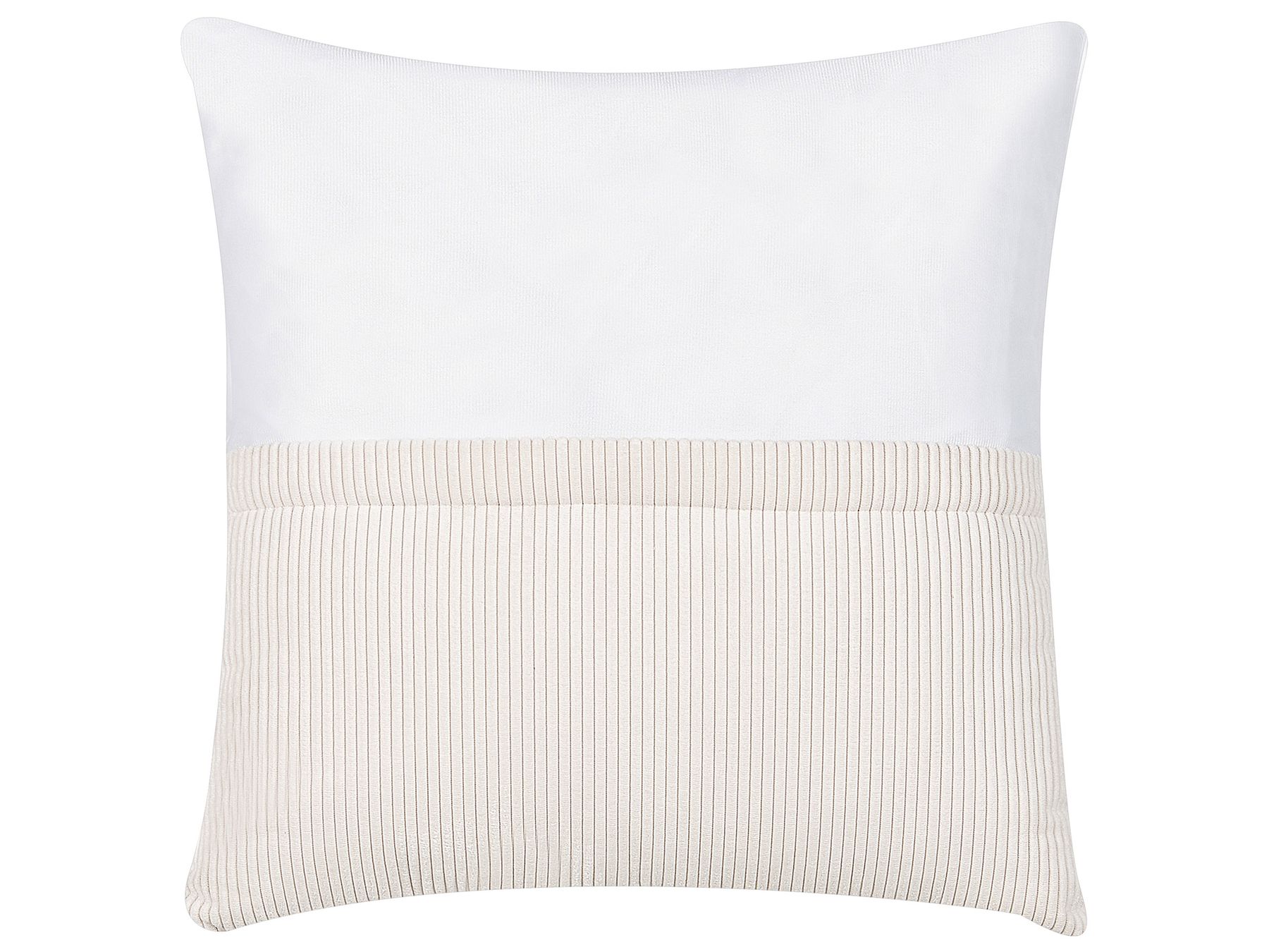 Right Hand Jumbo Cord Corner Sofa with Ottoman Off-White LUNGO